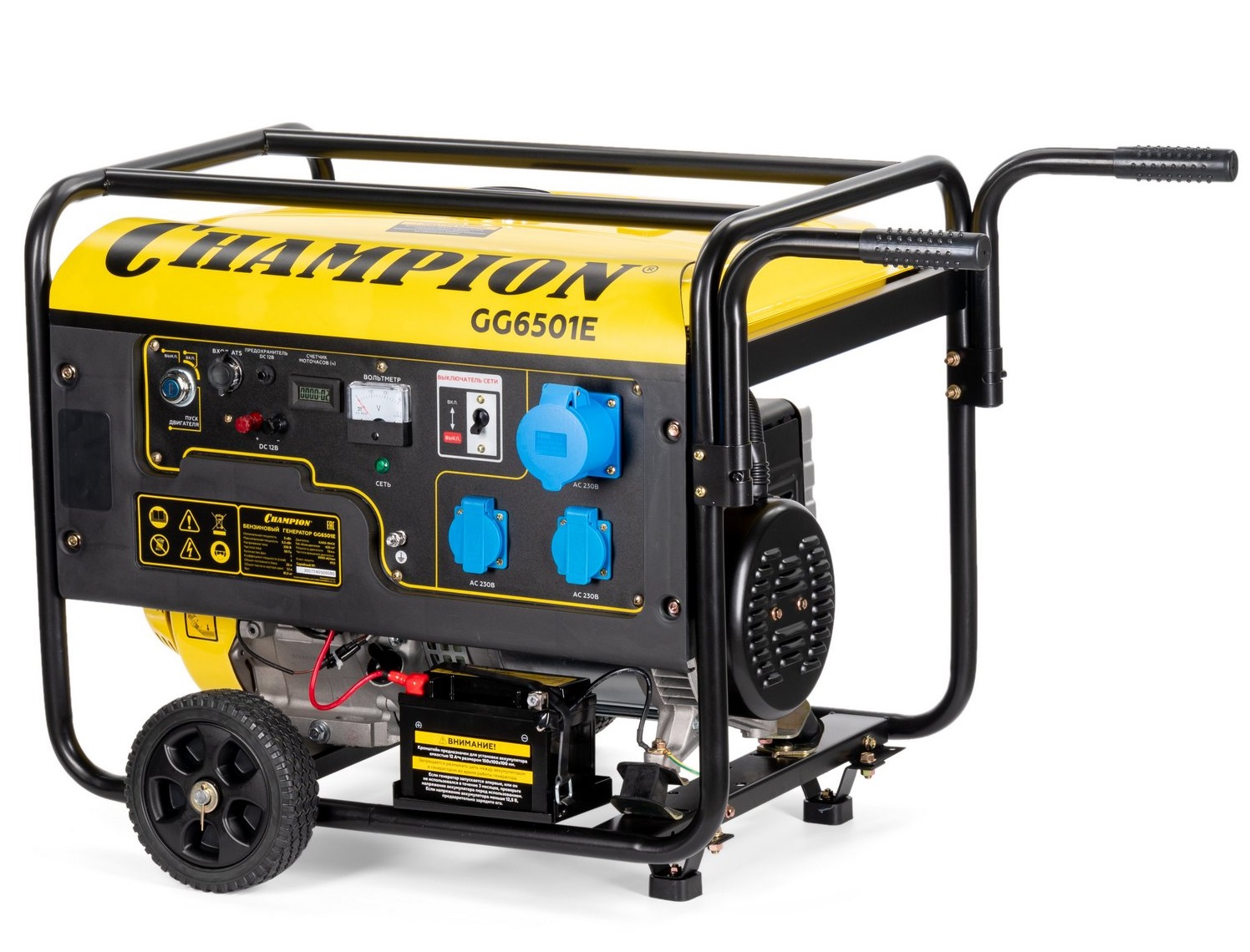 Генератор бензиновый Champion GG6501E+ATS с блоком автозапуска