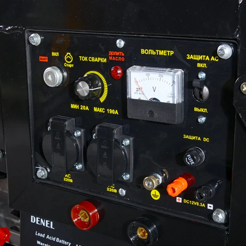 Электрогенератор бензиновый Huter DY6500LXW + с функцией сварки, с колёсами - фото