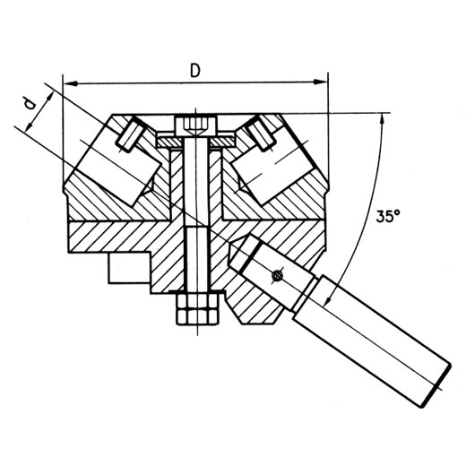 Револьверная головка AURA MK3, 6 поз. D 63,5 мм - фото