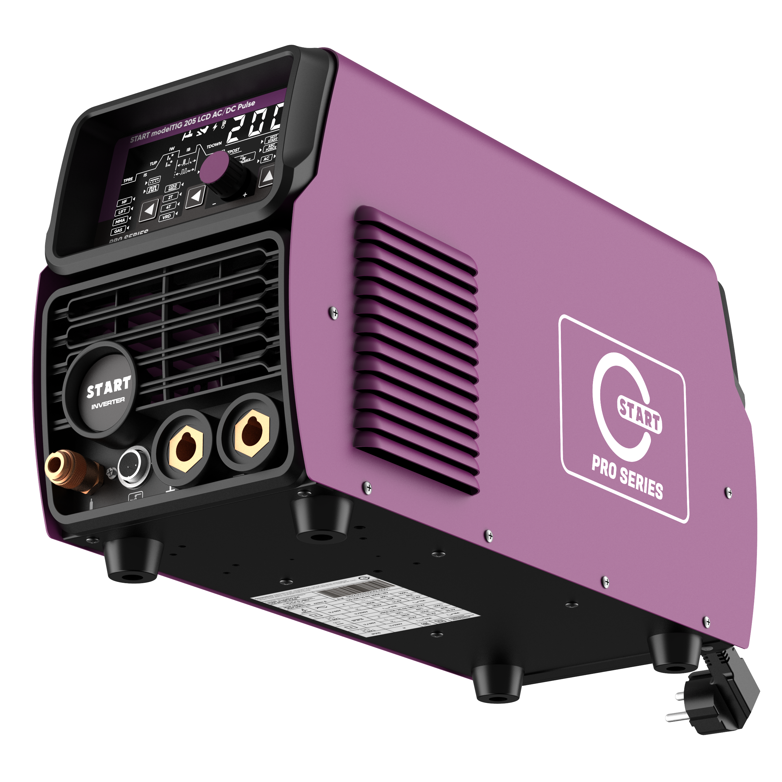 Аппарат аргонодуговой сварки START modelTIG 205 LCD AC/DC TIG PULSE 3W205APL - фото