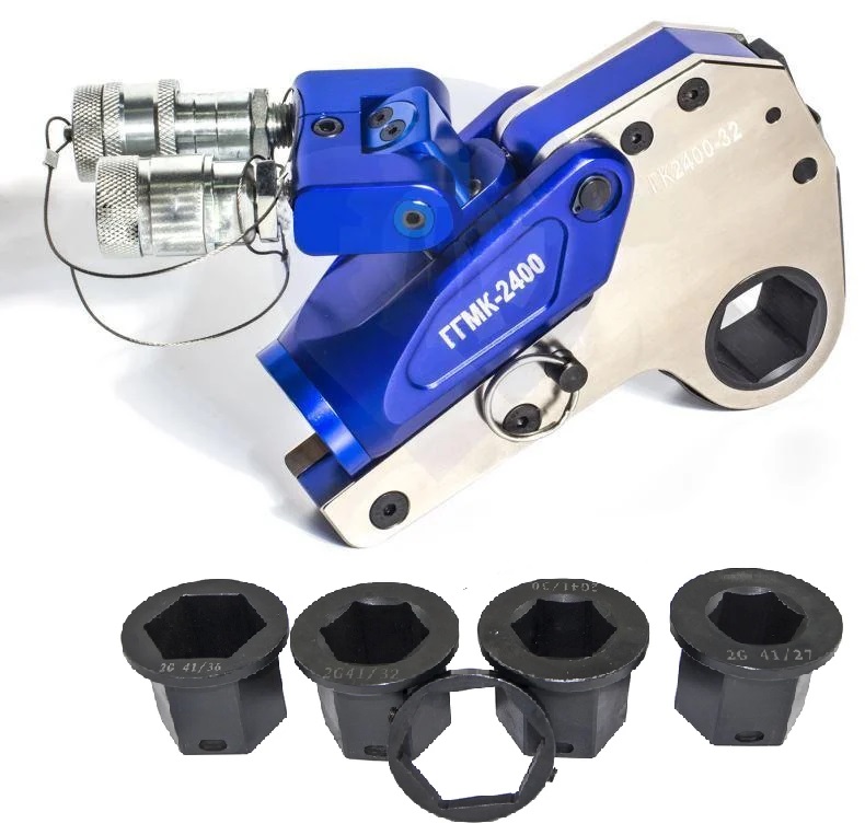 Гайковерт гидравлический кассетный ГГМК-2400 2328 Нм, под гайку 41, 36, 32, 30, 27 мм