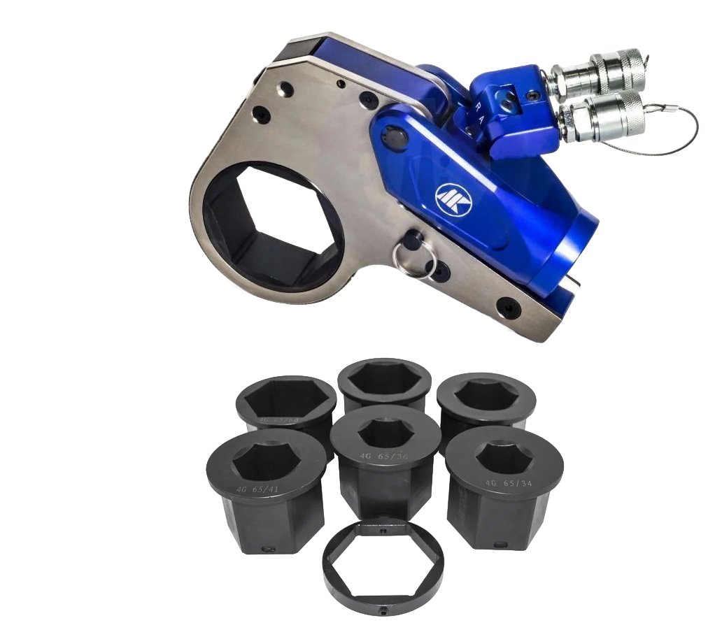 Гайковерт гидравлический кассетный ГГМК-6500 5858 Нм, под гайку 65, 60, 55, 50, 46, 41, 36, 34 мм