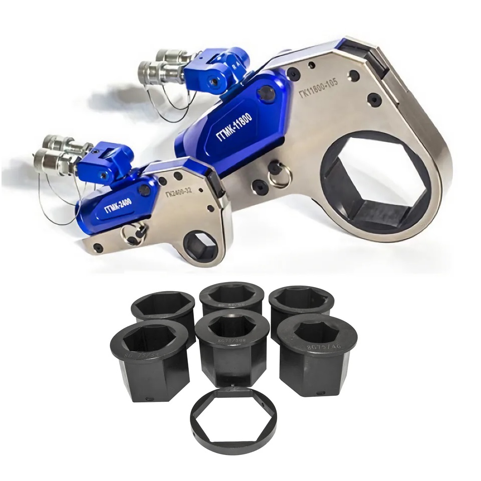 Гайковерт гидравлический кассетный ГГМК-11800 10941 Нм, под гайку 75, 70, 65, 60, 55, 50, 46 мм