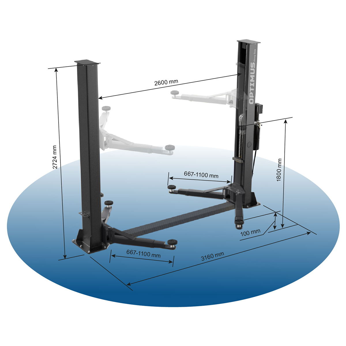 Подъемник автомобильный Optimus OPT-4T/380 - фото