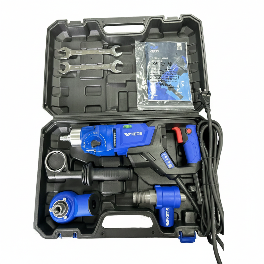 Алмазная дрель KEOS KS-158 ПУЛЬСАР (PULSAR) с микроударом (ручная установка, 1800 Вт, бесщеточная) - фото