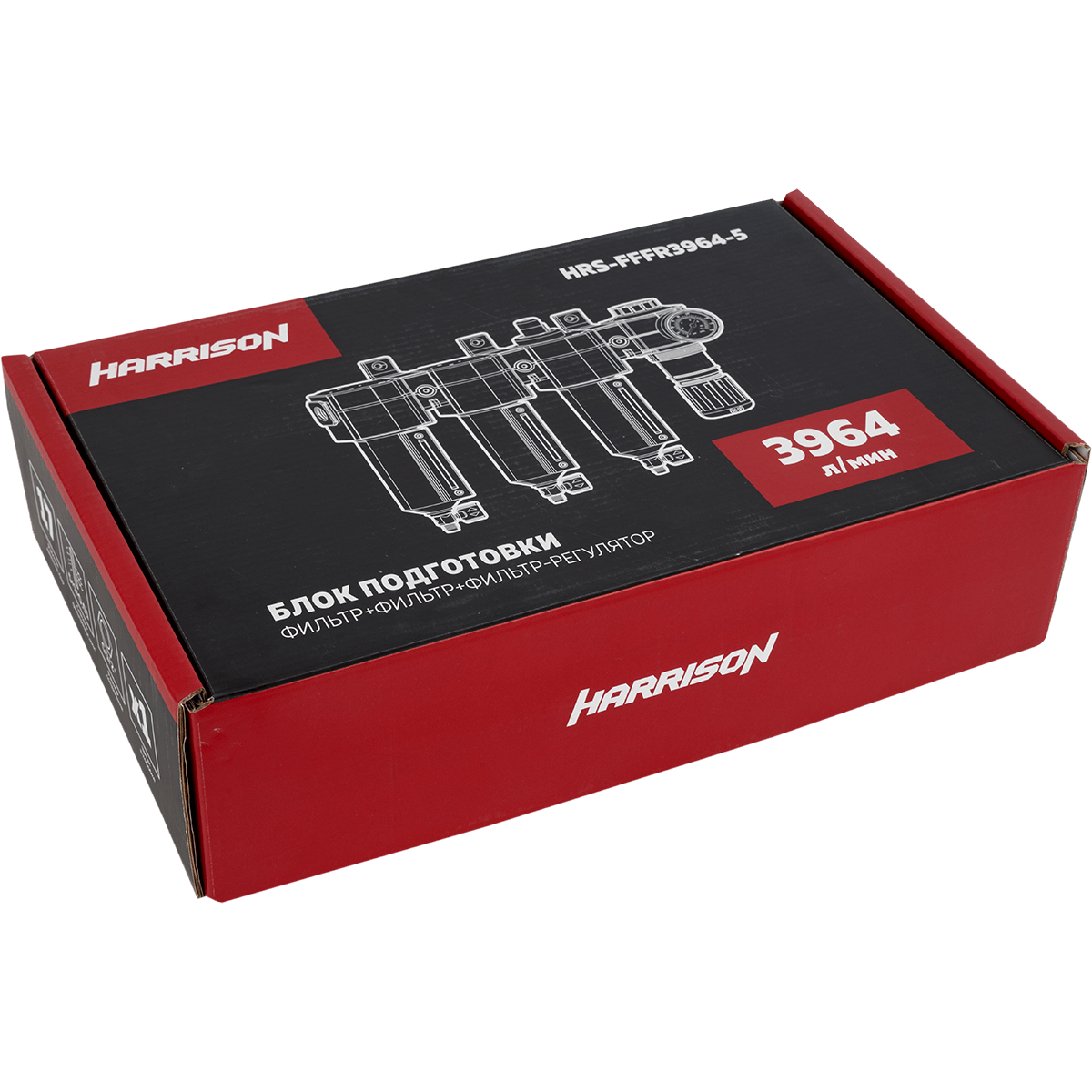 Блок подготовки воздуха Harrison с фильтром 5 мкм, фильтром 1 мкм, фильтром 0,01 мкм и регулятором - фото