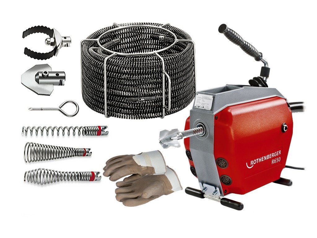 Электрическая прочистная машина для канализации ROTHENBERGER R 650 с набором принадлежностей и инструмента