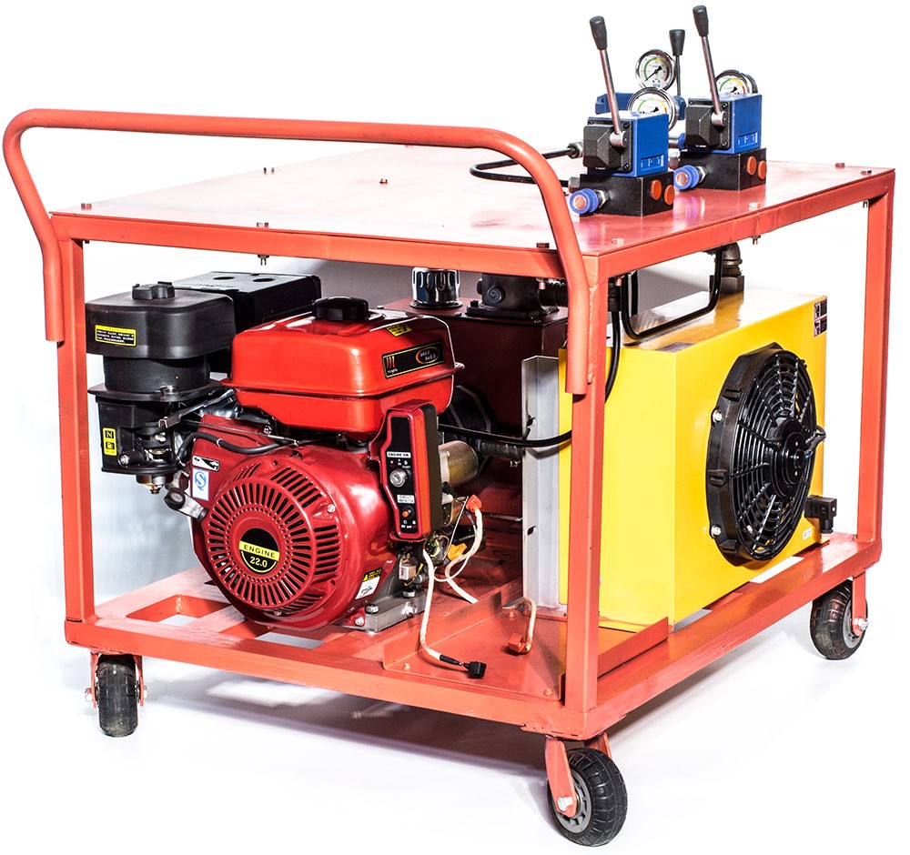 Двухпоточная маслостанция с бензоприводом МГС150-40КД-Р-2-15л-Б для динамического инструмента