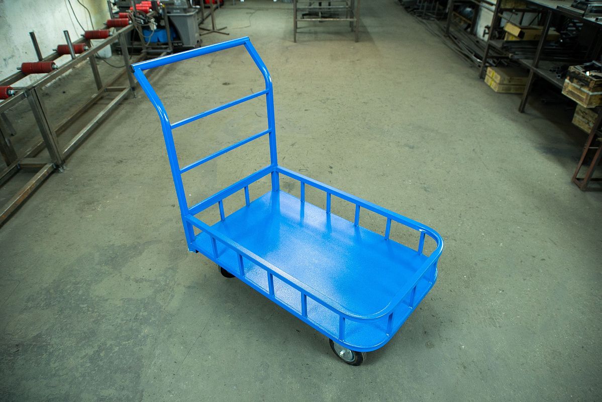 Тележка платформенная TOR ТП-МБ (600х1000) с бортами (колеса 160 мм) - фото