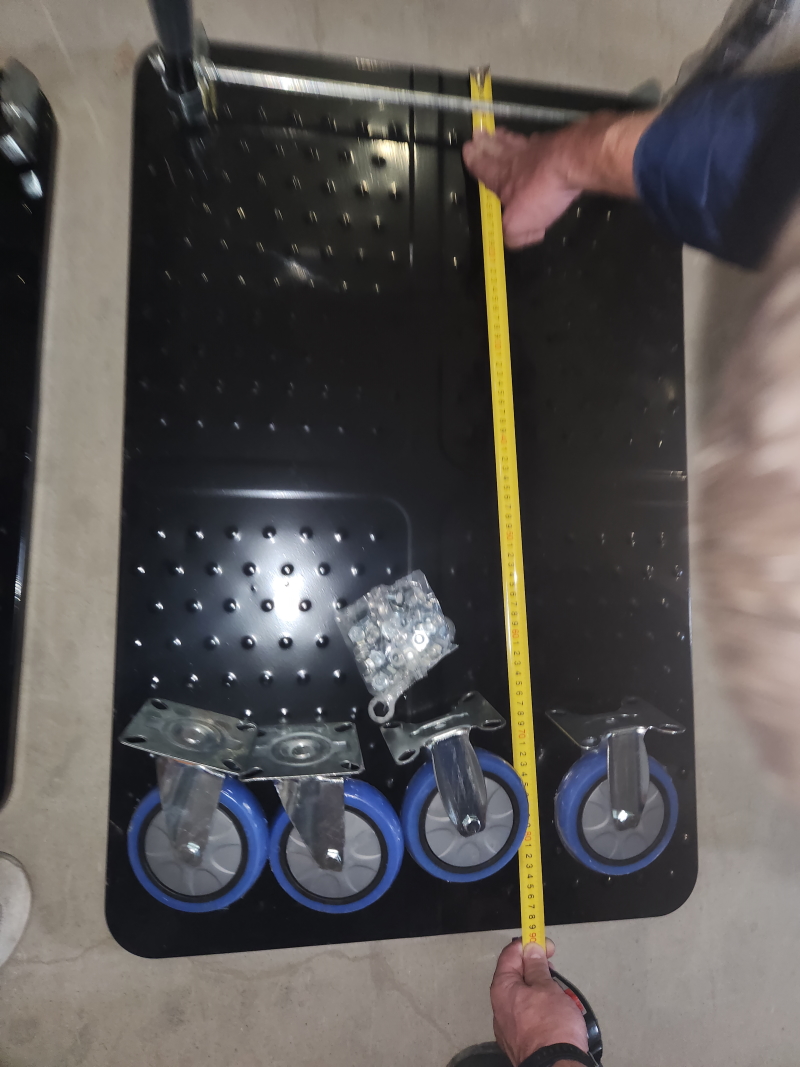 Тележка платформенная 650 кг TOR PH650 (890x590) со складной ручкой (пластиковые колеса 125 мм) - фото