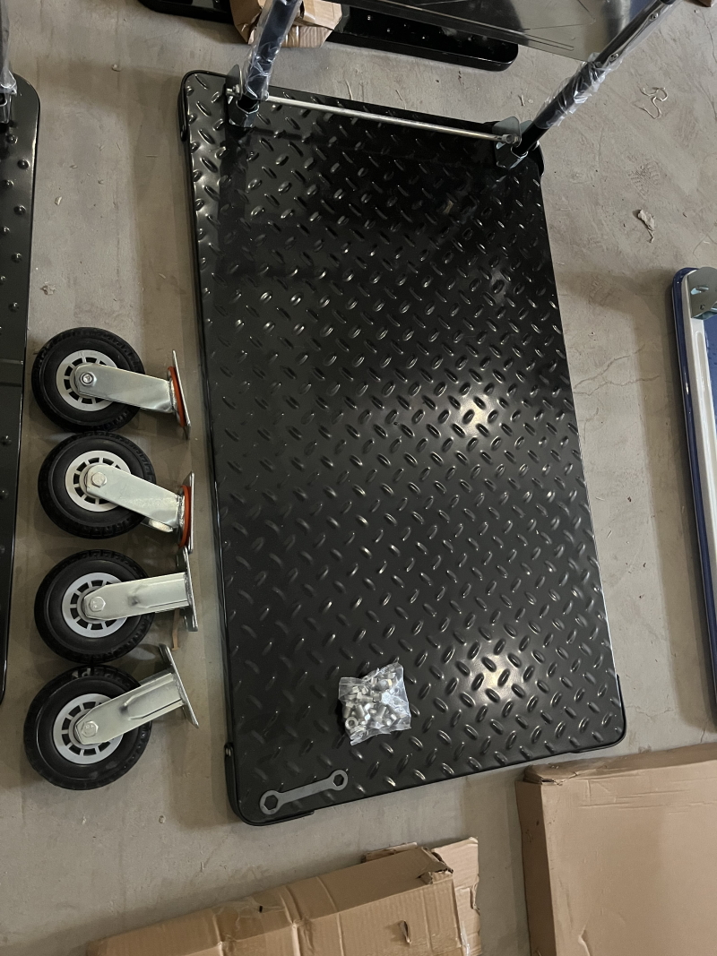 Тележка платформенная 950 кг TOR PH950 (1100х650) со складной ручкой (резиновые колеса 150 мм) - фото