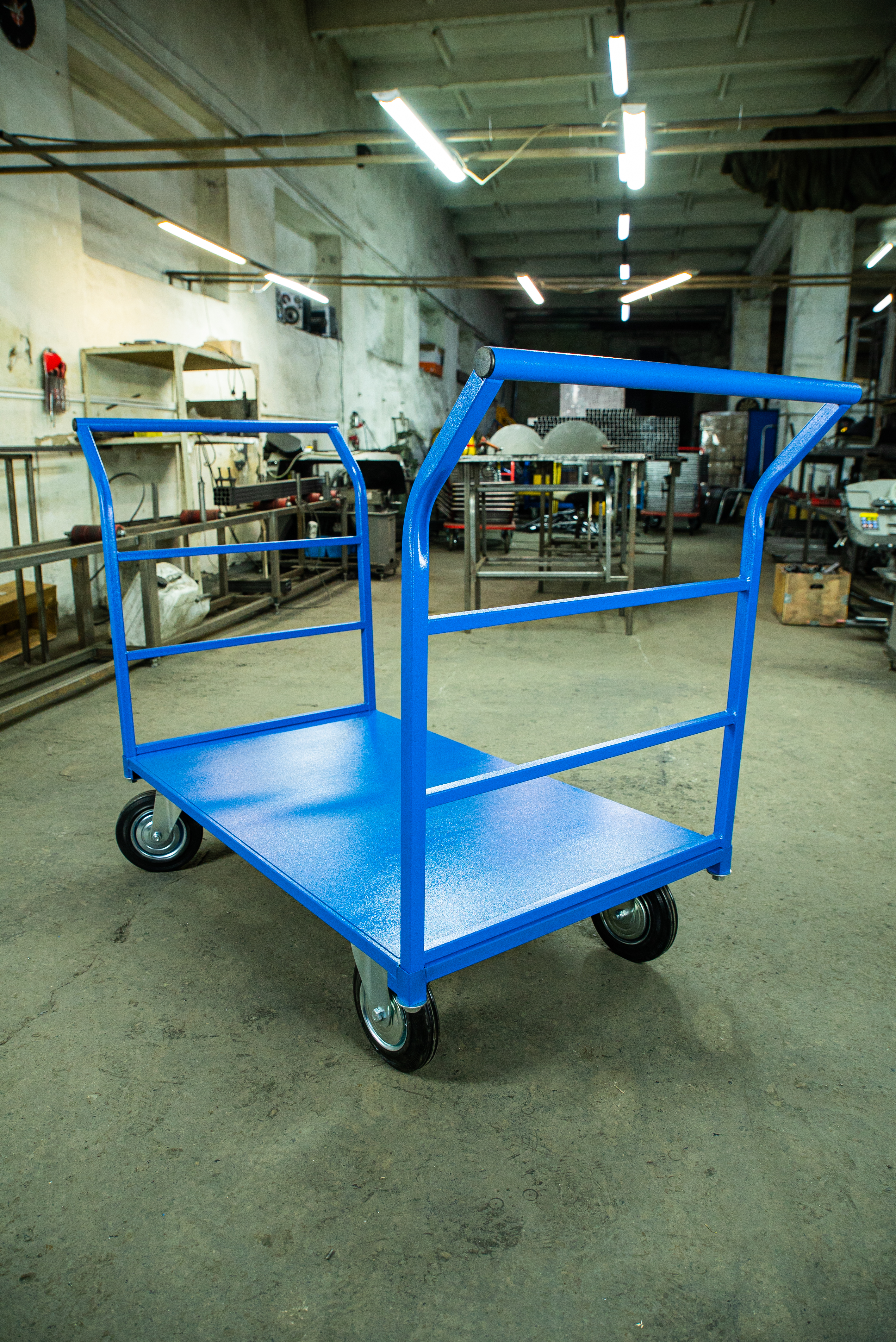 Тележка платформенная TOR ТП-Д (700х1200) с двумя ручками (колеса 200) - фото