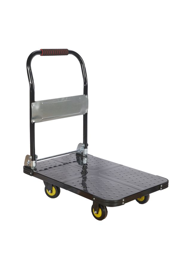 Тележка платформенная 600 кг TOR PH600 (720х470) со складной ручкой (пластиковые колеса 100 мм) - фото