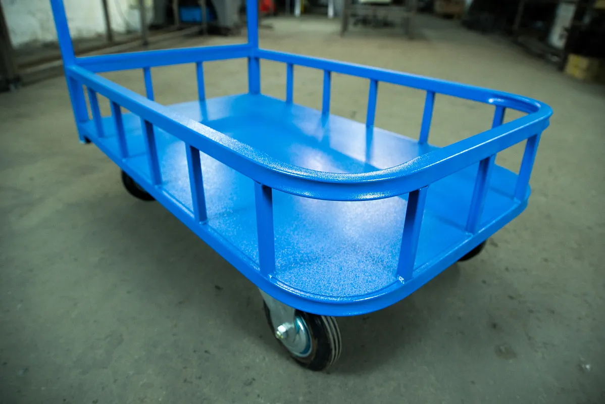 Тележка платформенная TOR ТП-МБ (600х1000) с бортами (колеса 125 мм) - фото