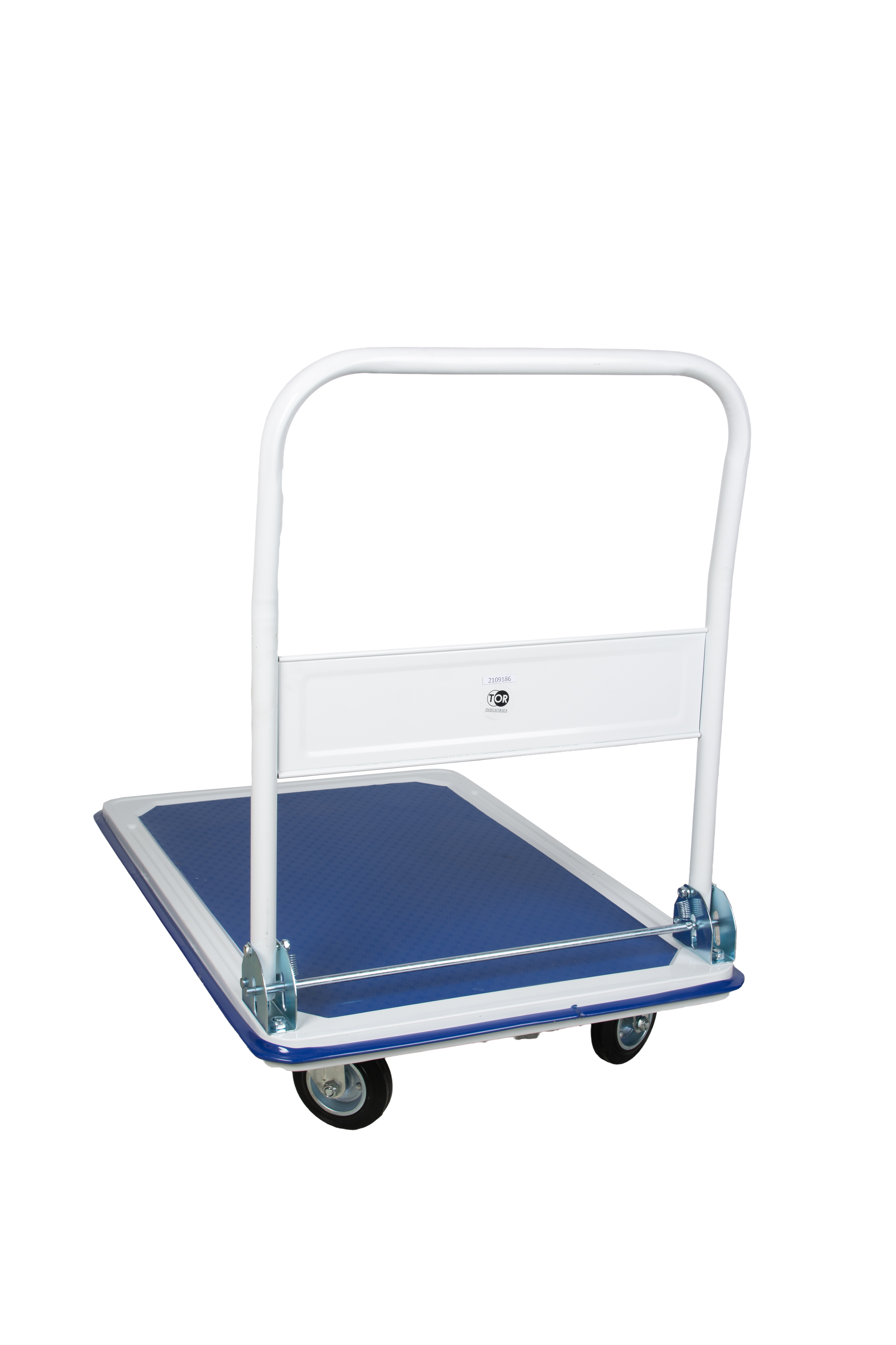 Тележка платформенная 150 кг TOR PH150 (740х480) со складной ручкой (резиновые колеса 100 мм) - фото