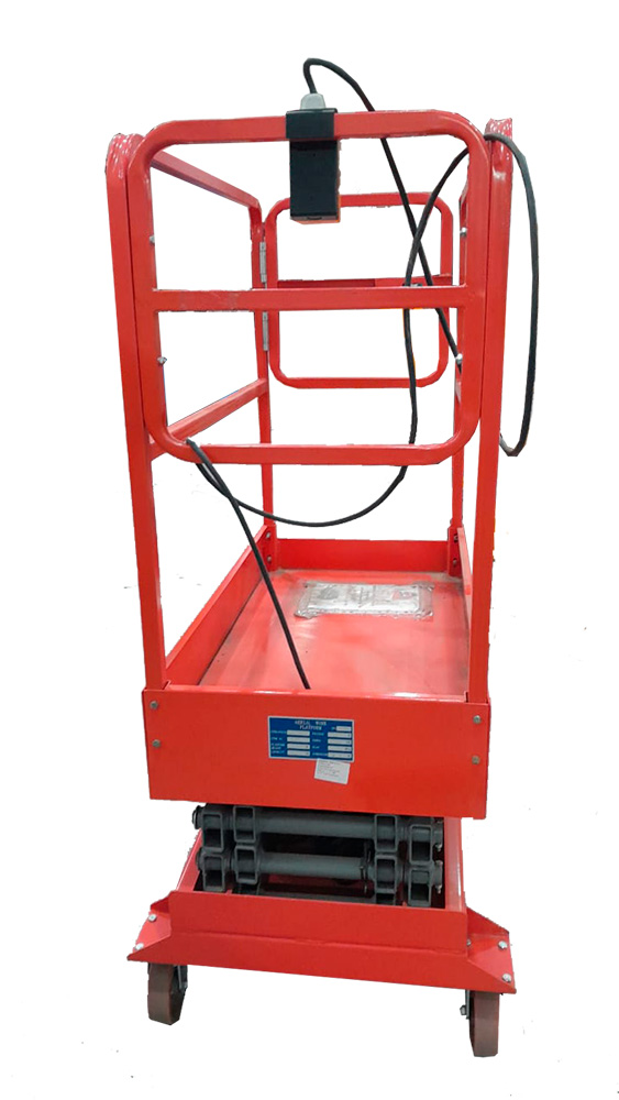 Подъемник ножничный передвижной аккумуляторный 240 кг, 3/5 м, 12/100 В/Ач TOR GTJY DC - фото