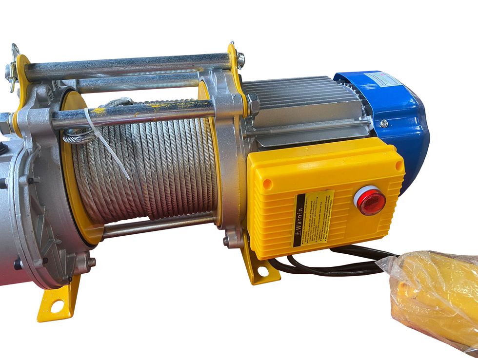 Лебедка электрическая 500/1000кг 50/25м с канатом 220В алюминиевый корпус TOR KCD (TSA) - фото