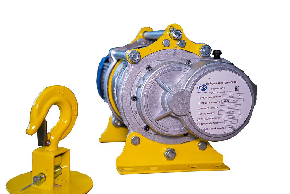 Лебедка TOR CD-300/600-A 220В с канатом 60 м 24 м/мин - фото