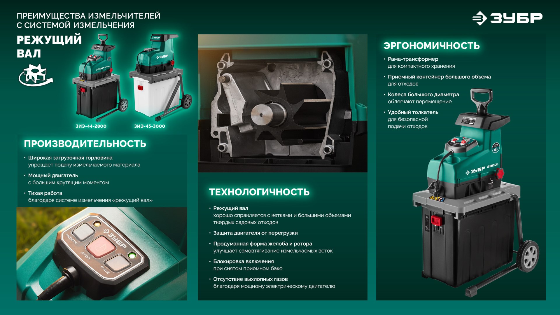Измельчитель Зубр ЗИЭ-44-2800 - фото