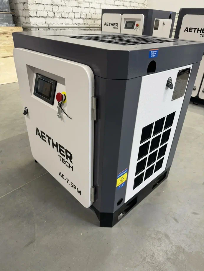 Компрессор винтовой Aether Tech АЕ 7.5 РМ с частотным преобразователем - фото