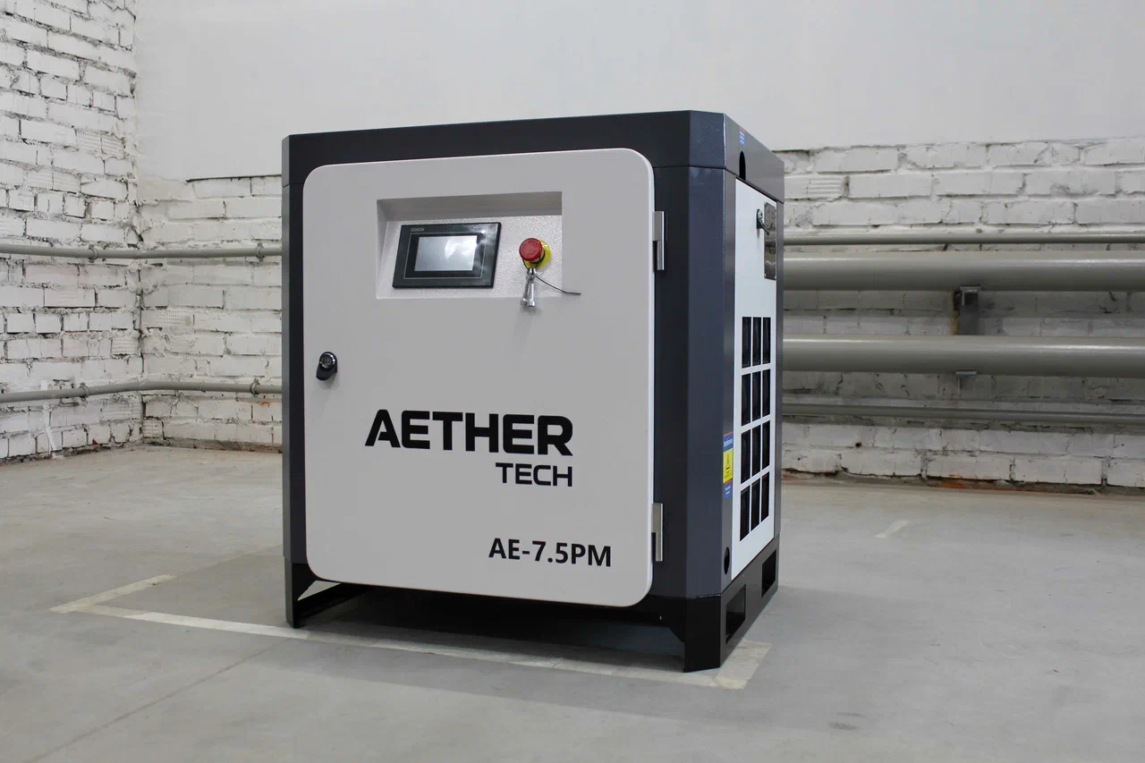 Компрессор винтовой Aether Tech АЕ 7.5 РМ с частотным преобразователем - фото