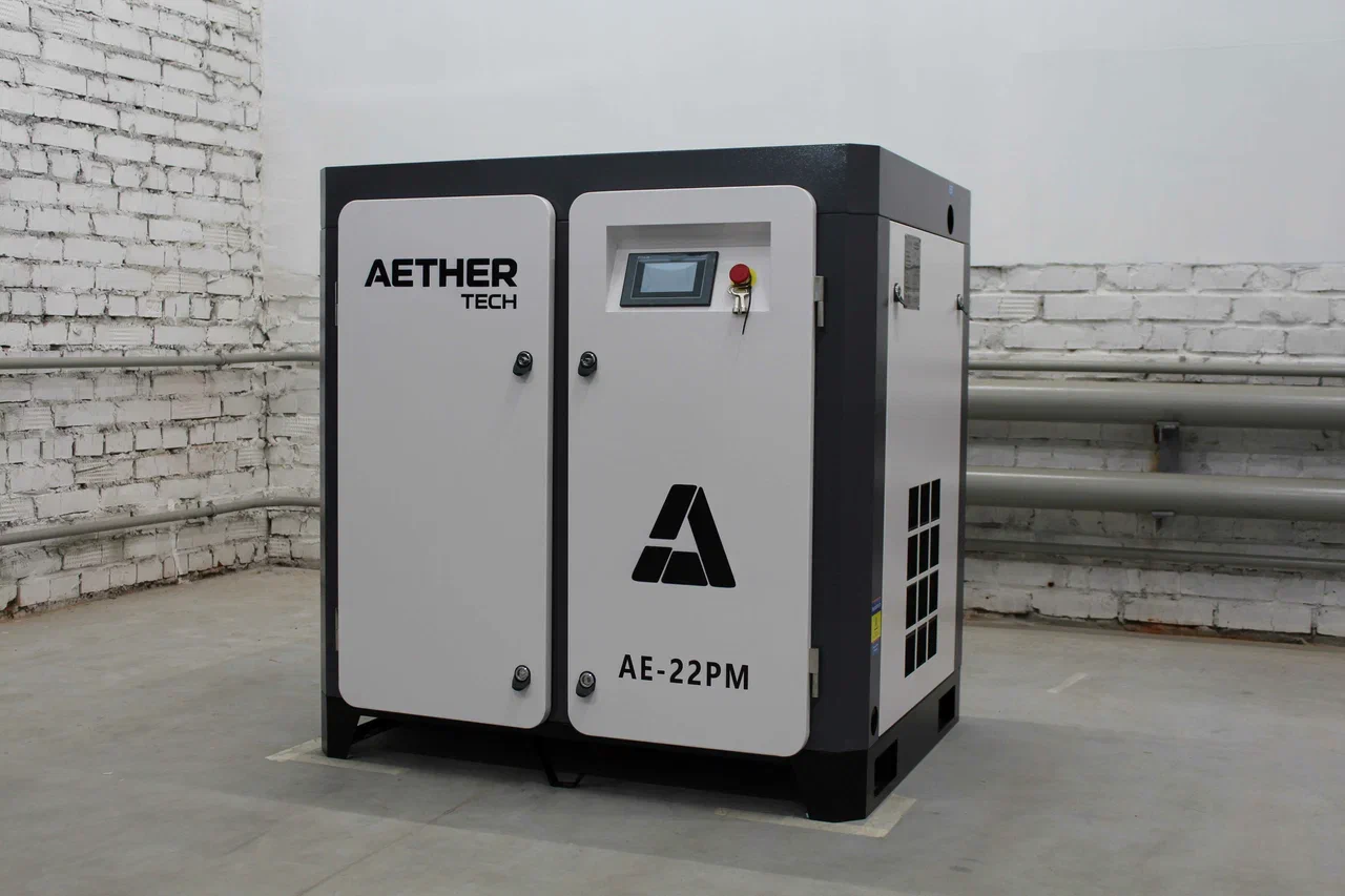 Компрессор винтовой Aether Tech АЕ 22 РМ с частотным преобразователем - фото