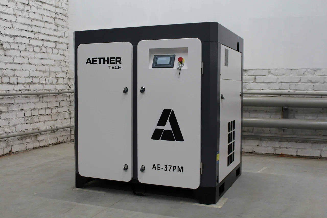 Компрессор винтовой Aether Tech АЕ 37 РМ с частотным преобразователем - фото