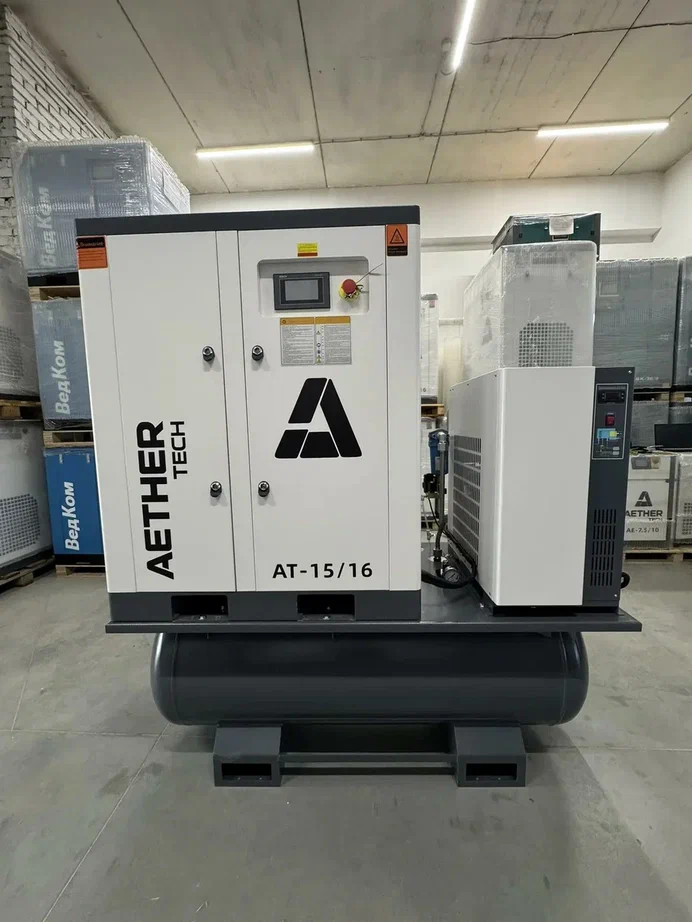 Компрессор винтовой Aether Tech АТ 15/16 РМ с частотным преобразователем - фото