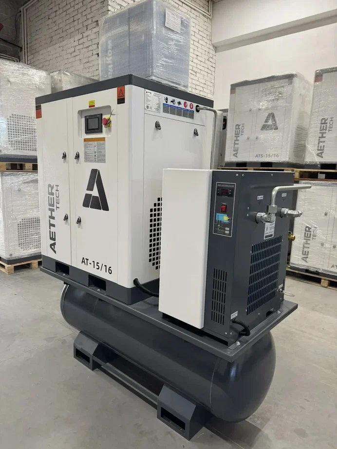 Компрессор винтовой Aether Tech АТ 15/16 РМ с частотным преобразователем - фото