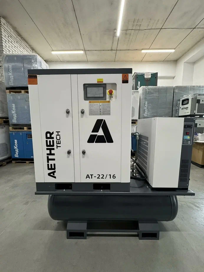 Компрессор винтовой Aether Tech АТ 22/16 РМ с частотным преобразователем - фото