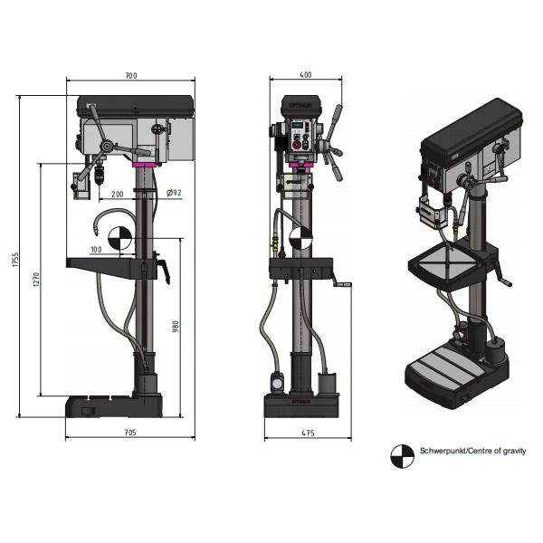 Станок сверлильный Optimum OPTIdrill B 28HV - фото