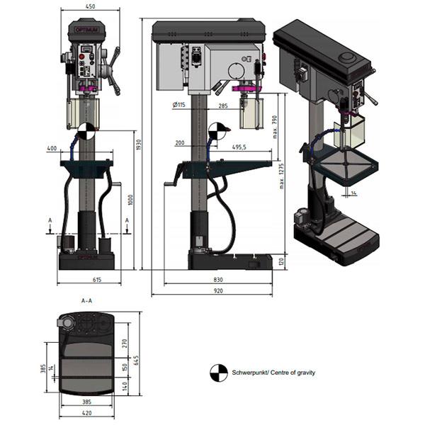 Станок сверлильный Optimum OPTIdrill B34HV - фото