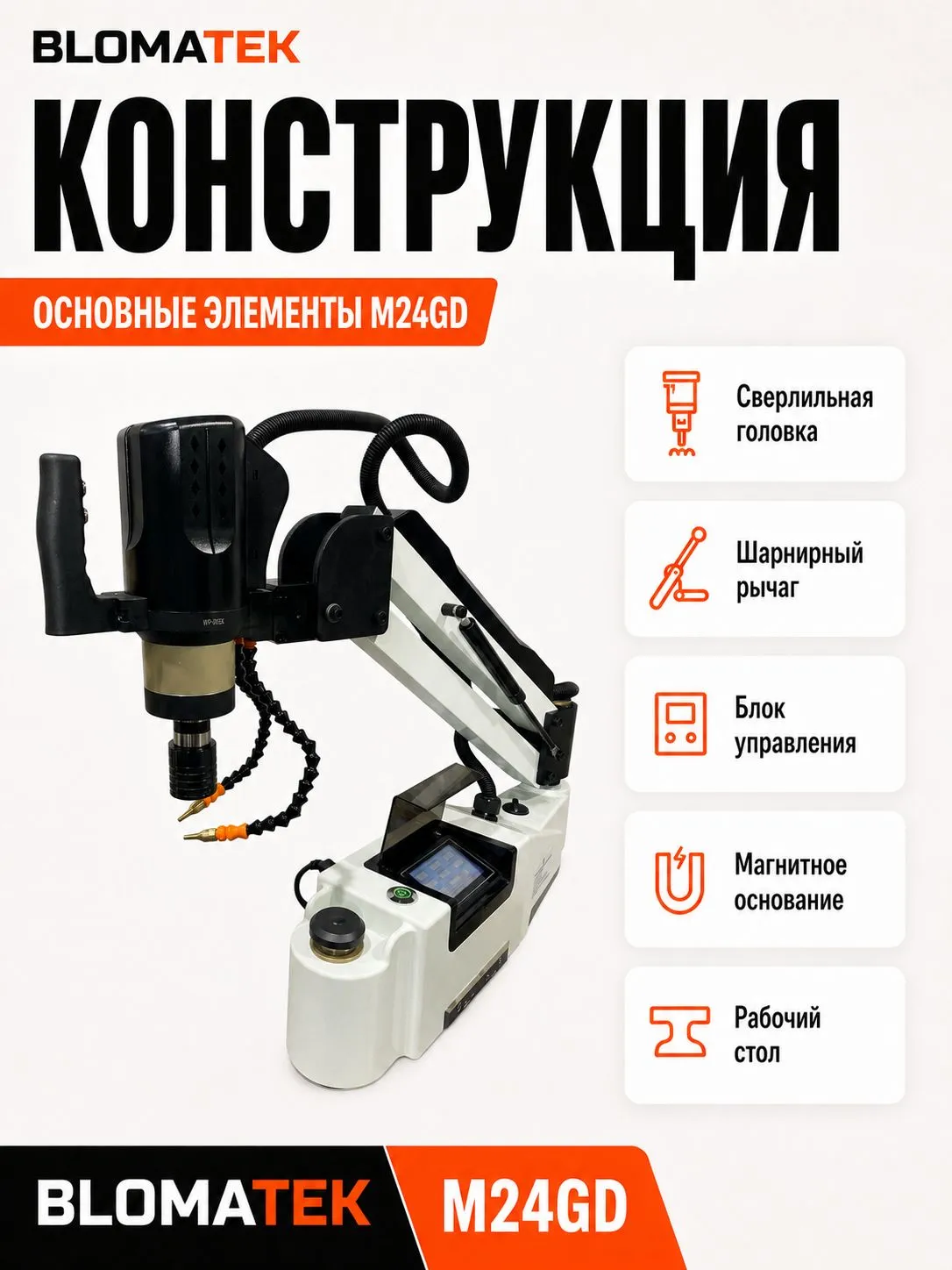 Резьбонарезной манипулятор BLOMATEK M24GD - фото