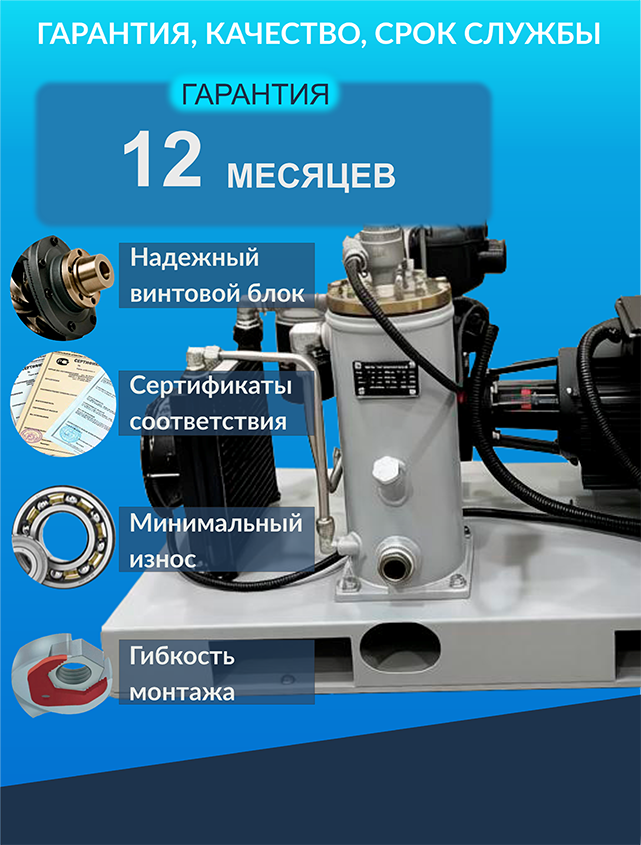 Винтовой безкожуховый компрессор Spitzenreiter S-5D 220 В - фото