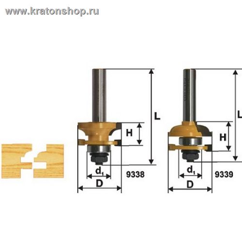 Набор фрез комб рамочных хв 12мм 9341