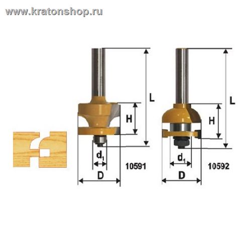 Набор фрез комб рамочных хв 12мм 10590