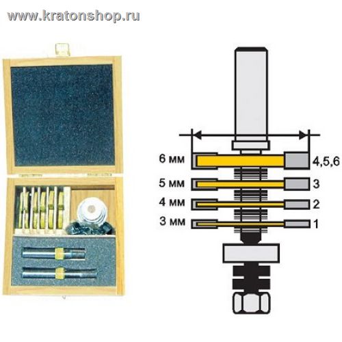 Набор фрез кром фальцевых 6шт 2хв 12мм