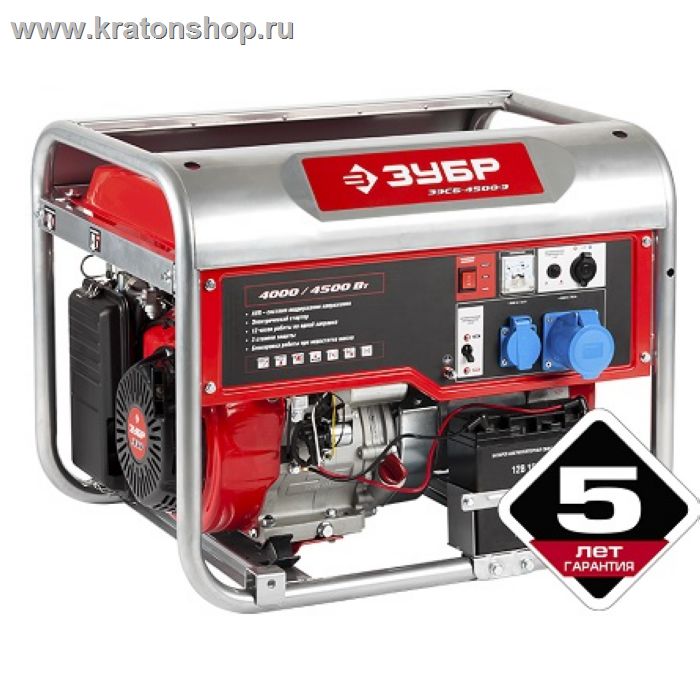 Генератор бензиновый Зубр ЗЭСБ-4500-ЭА, с блоком автоматического ввода резерва (ATS)