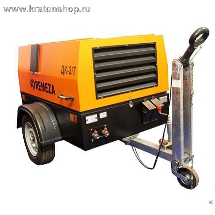 Компрессор с автономным приводом Remeza ДК-3/15ДВ на шасси