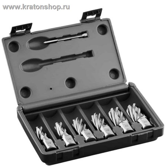 Набор из 6 дюймовых кольцевых фрез HSS и одного центровочного штифта