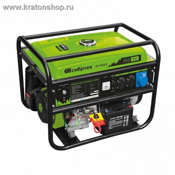Генератор бензиновый Сибртех БС-8000Э