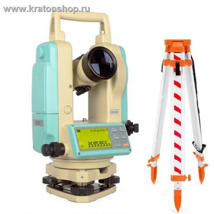 Электронный теодолит RGK T-20 (оптический отвес) + поверка + штатив RGK - фото