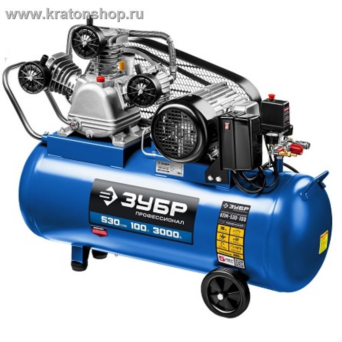 Компрессор с ременной передачей Зубр КПМ-530-100