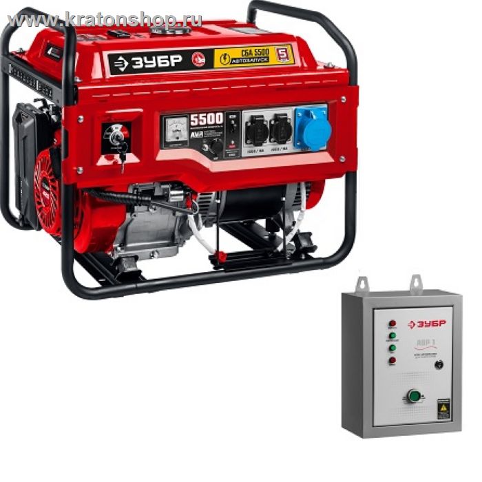 Генератор бензиновый ЗУБР "Мастер" СБА-5500, с блоком автоматического ввода резерва (ATS)