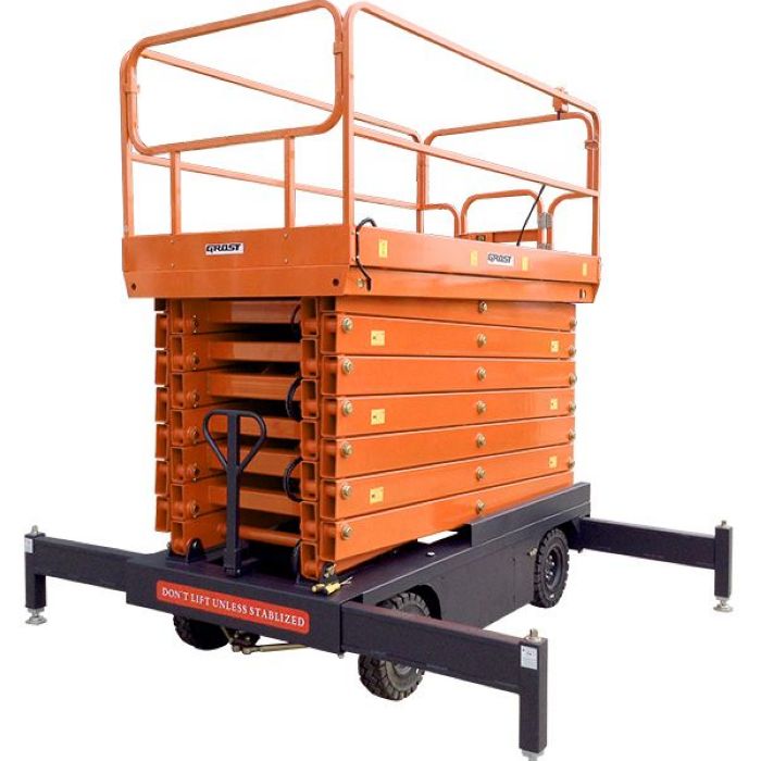 Телескопический подъемник GROST Tower 500-9 DC с выдвижной платформой с питанием от аккумулятора