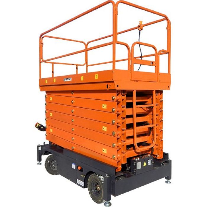 Телескопический подъемник GROST Tower Drive 500-11 с выдвижной платформой с питанием от аккумулятора