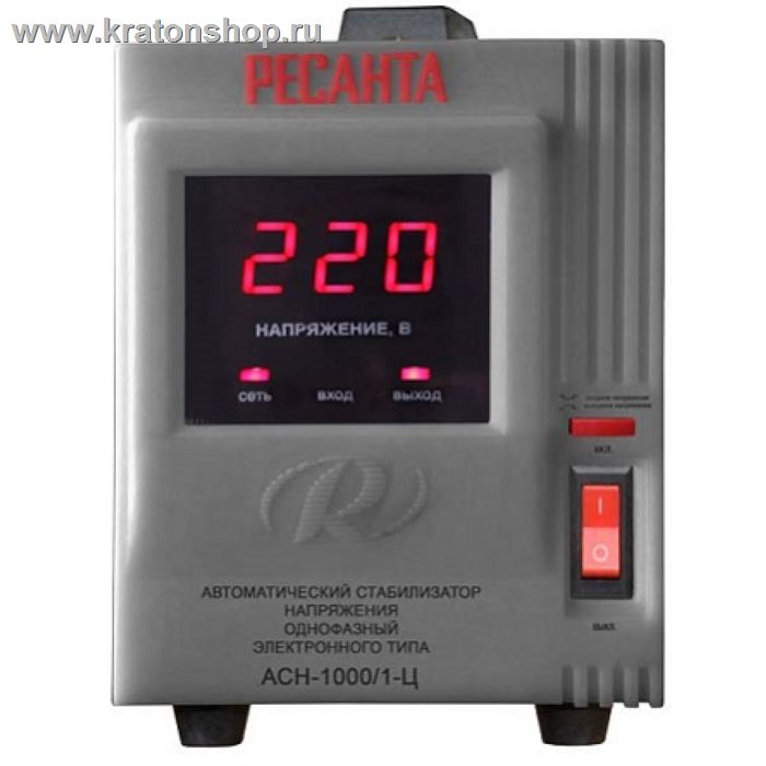 Стабилизатор Ресанта АСН- 1 000/1-Ц релейный с цифровым дисплеем
