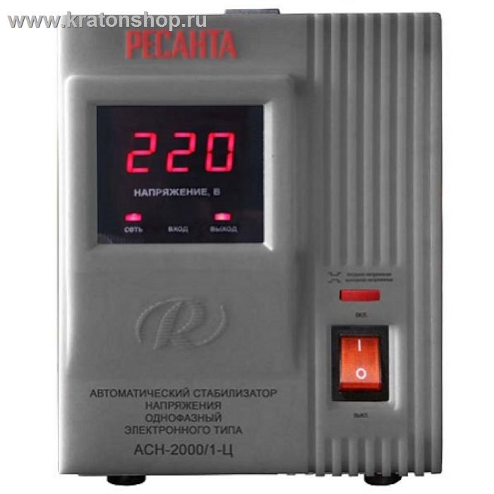 Стабилизатор Ресанта АСН- 2 000/1-Ц релейный с цифровым дисплеем