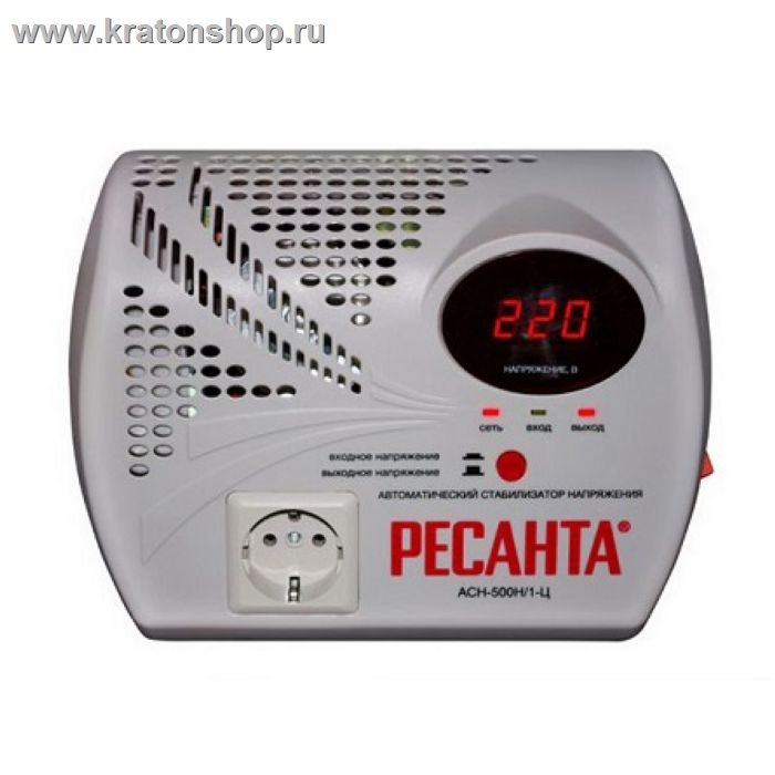Стабилизатор Ресанта АСН- 500 Н/1-Ц настенный релейный с цифровым дисплеем