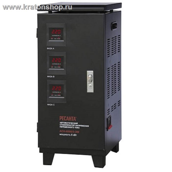 Стабилизатор электромеханический трехфазный Ресанта АСН- 6 000/3